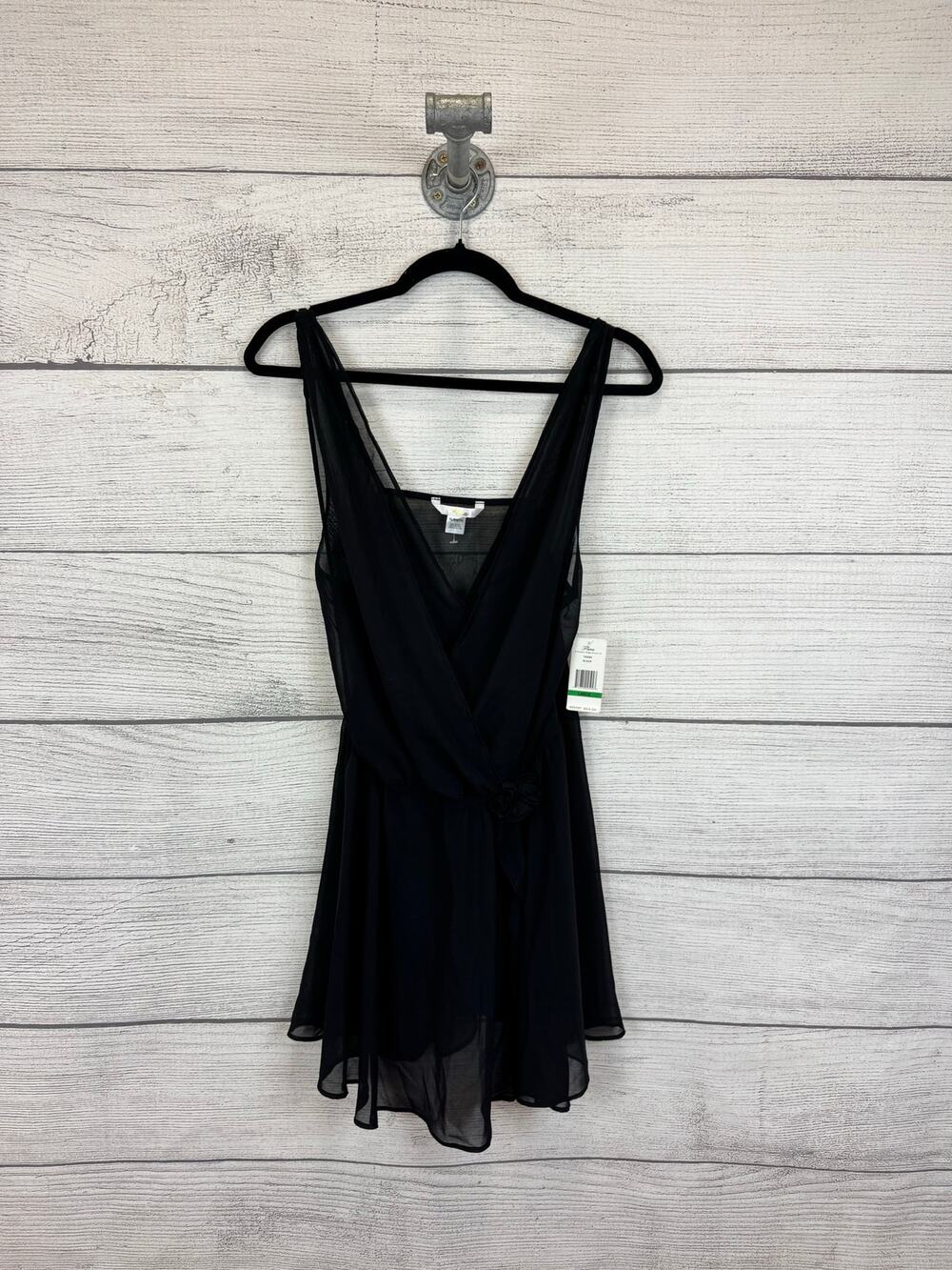 Flora By Flora Nikrooz Women's Black Sheer Lingerie Dress Size Large